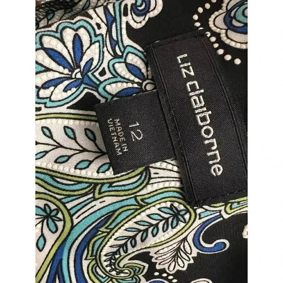 Liz Claiborne dress cap sleeves multicolored paisleys size 12 - Picture 5 of 5